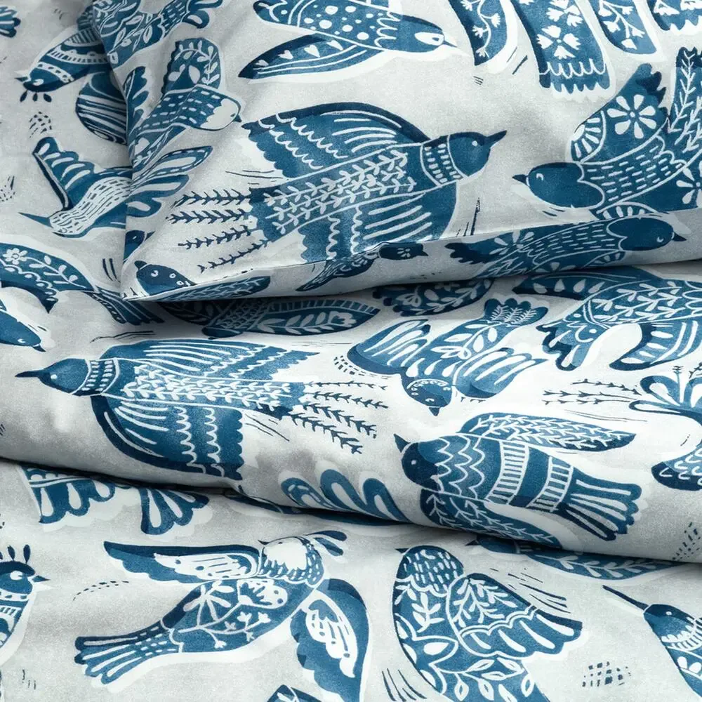 IKEA BITTERSOTA Twin Duvet Cover & Pillowcase Light Gray Blue -NEW